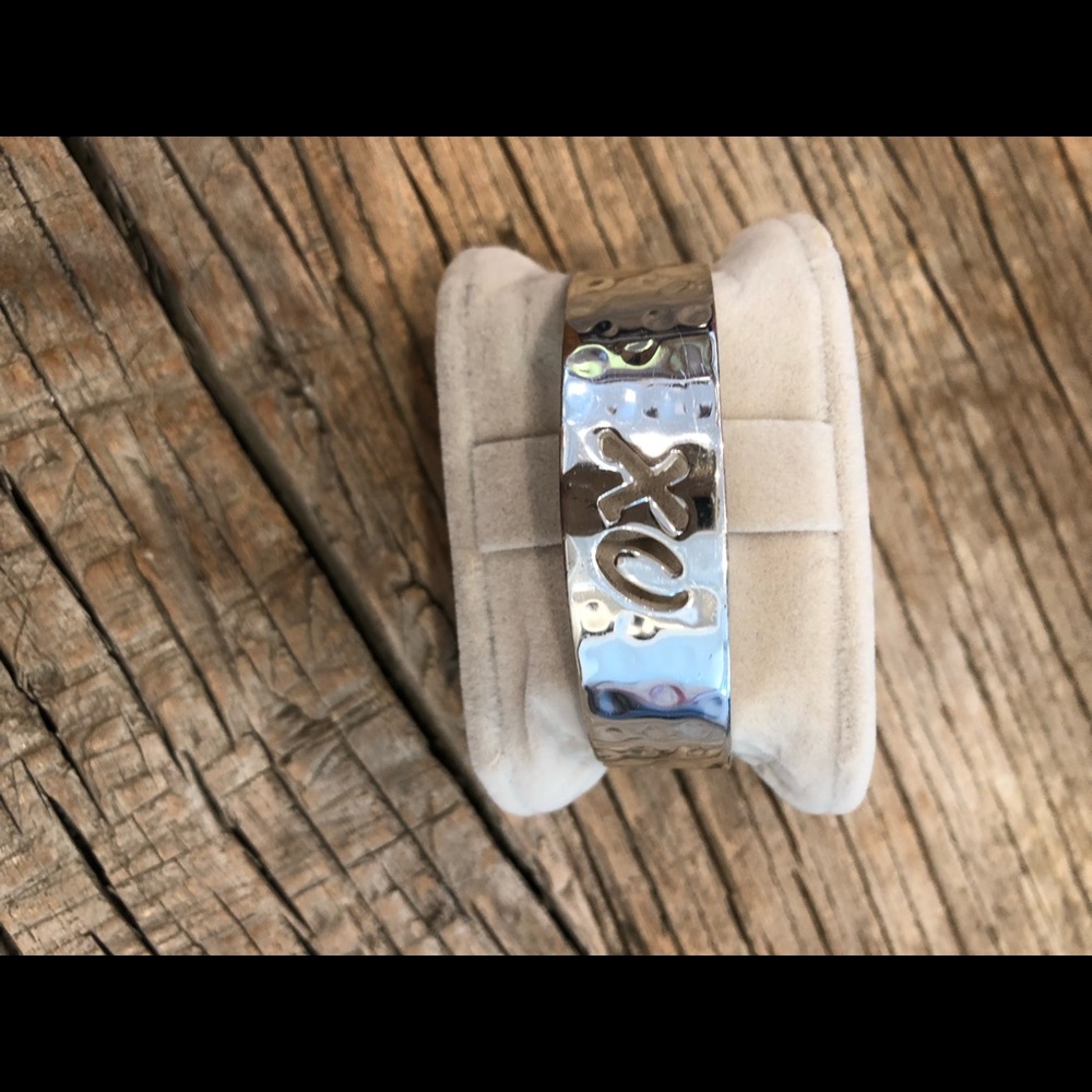 Silver XO Rustic Cuff